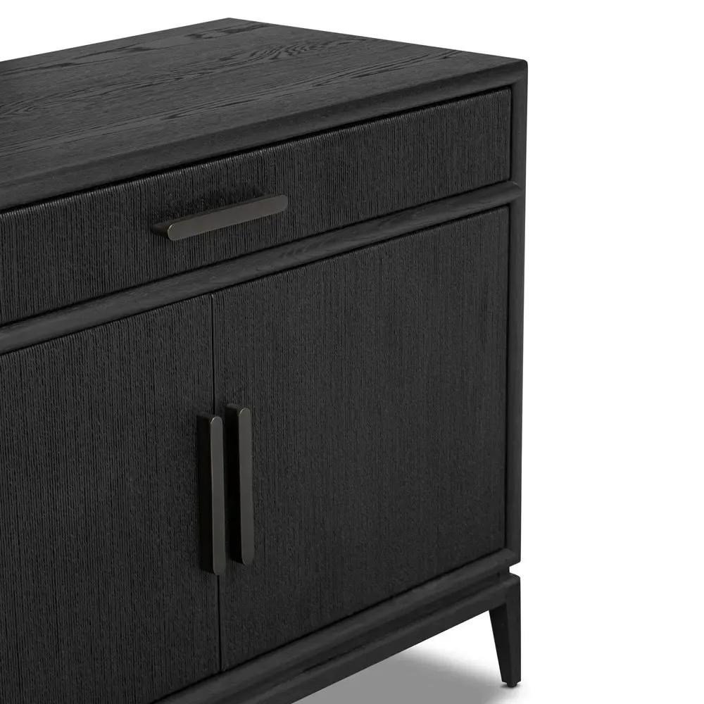 Rosenell Woven Rush Sideboard - Black, Oak