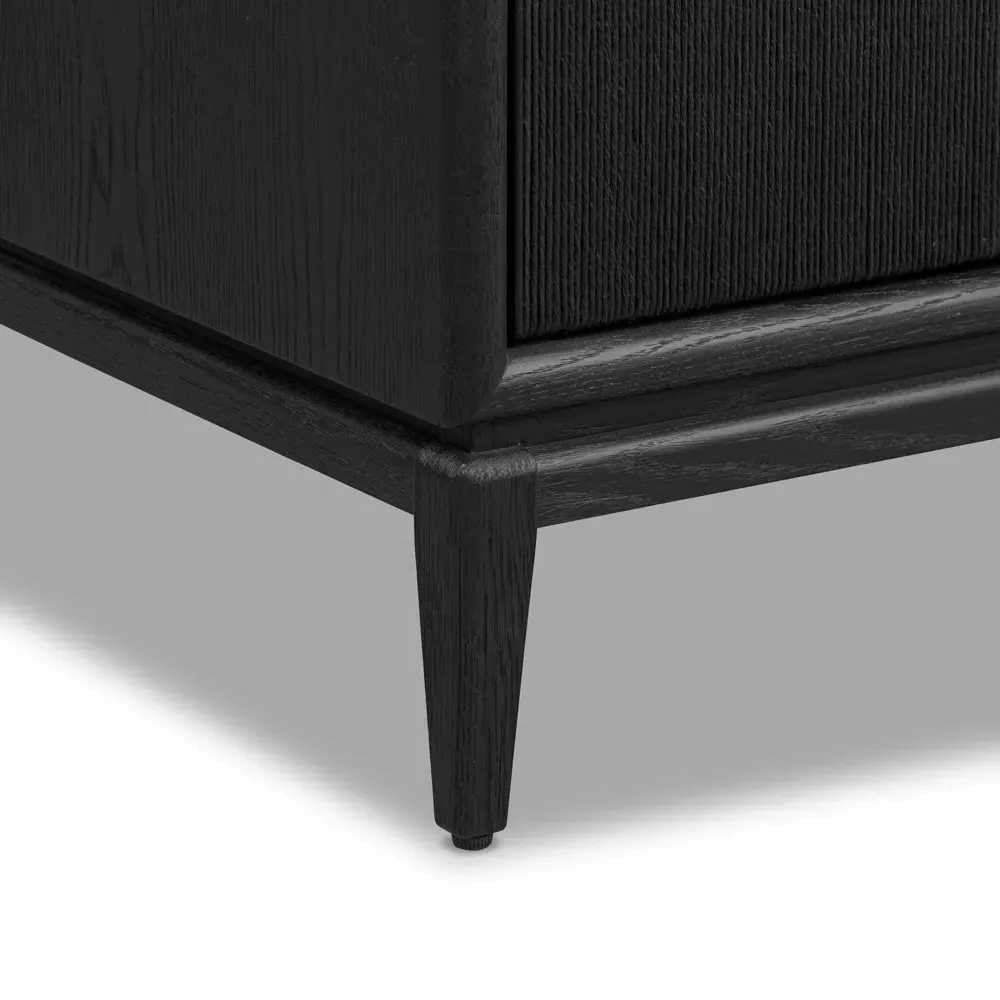 Rosenell Woven Rush Sideboard - Black, Oak