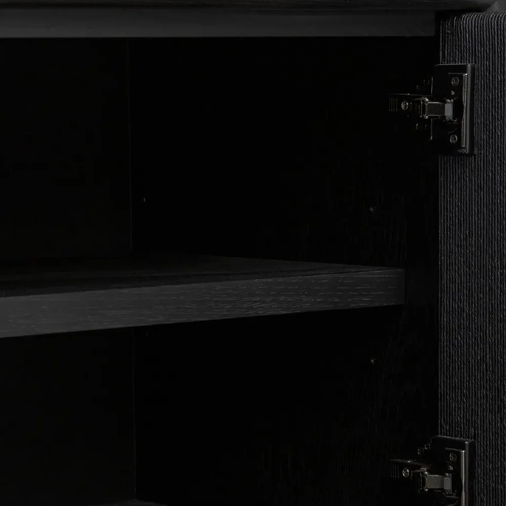 Rosenell Woven Rush Sideboard - Black, Oak