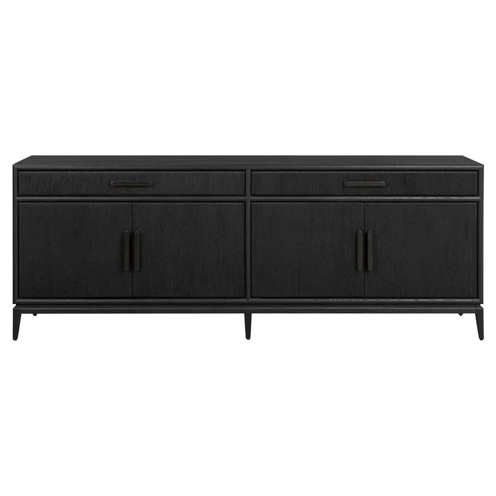 Rosenell Woven Rush Sideboard - Black, Oak image