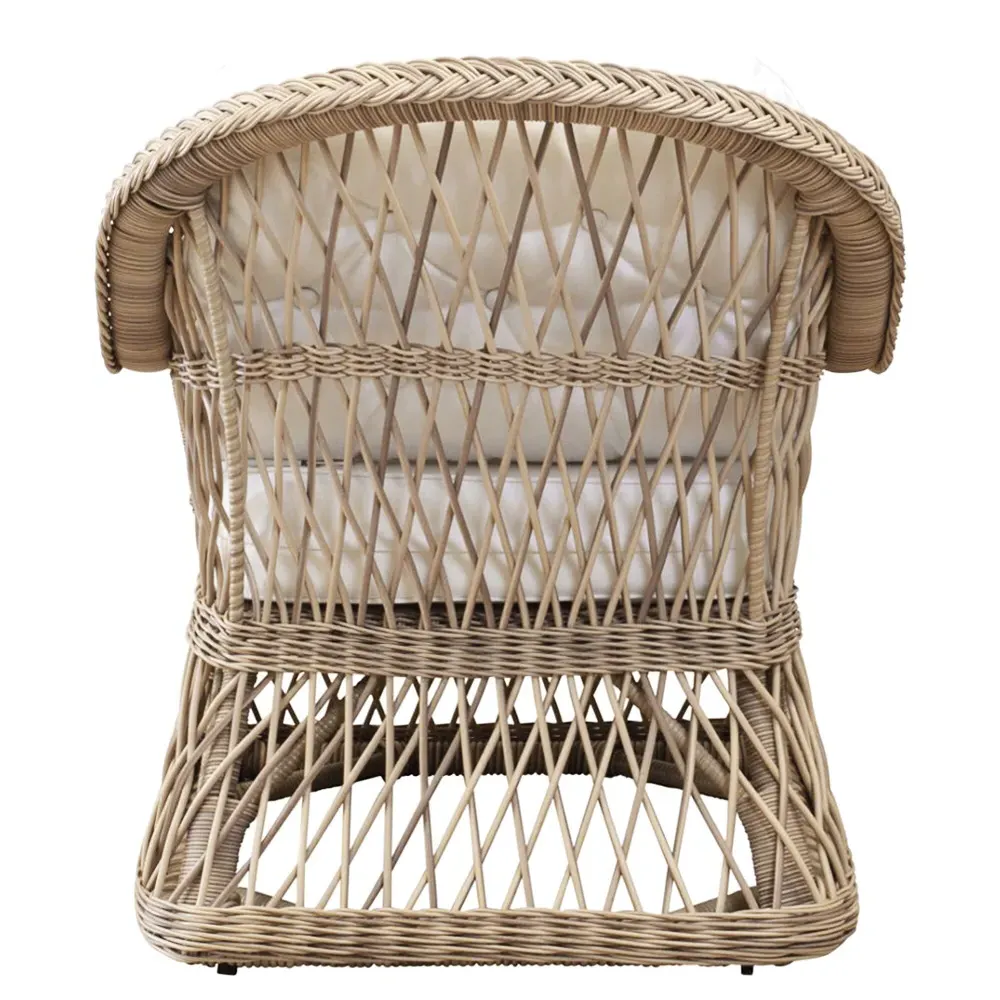 Rosie Outdoor Lounge Chair - White, Synthetic Rattan