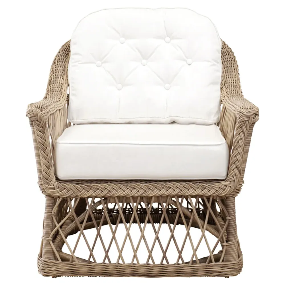 Rosie Outdoor Lounge Chair - White, Synthetic Rattan image