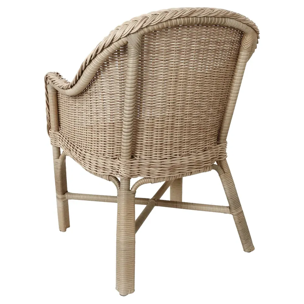 Rosie Woven Wicker Outdoor Dining Arm Chair - Brown