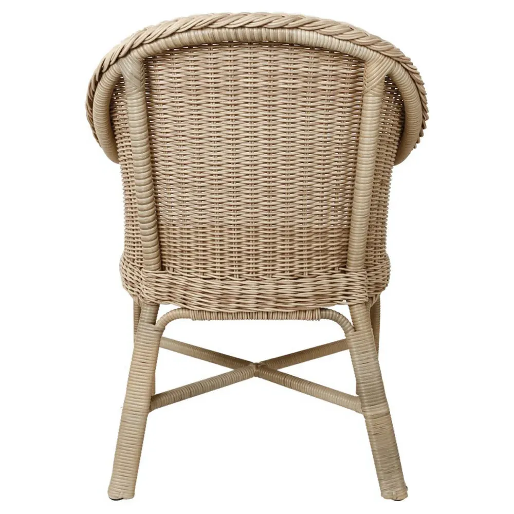 Rosie Woven Wicker Outdoor Dining Arm Chair - Brown