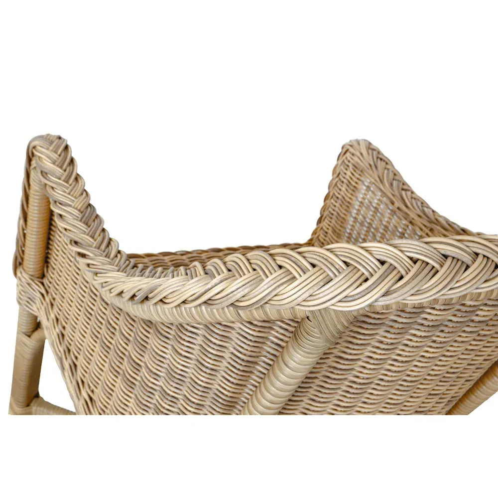 Rosie Woven Wicker Outdoor Dining Arm Chair - Brown
