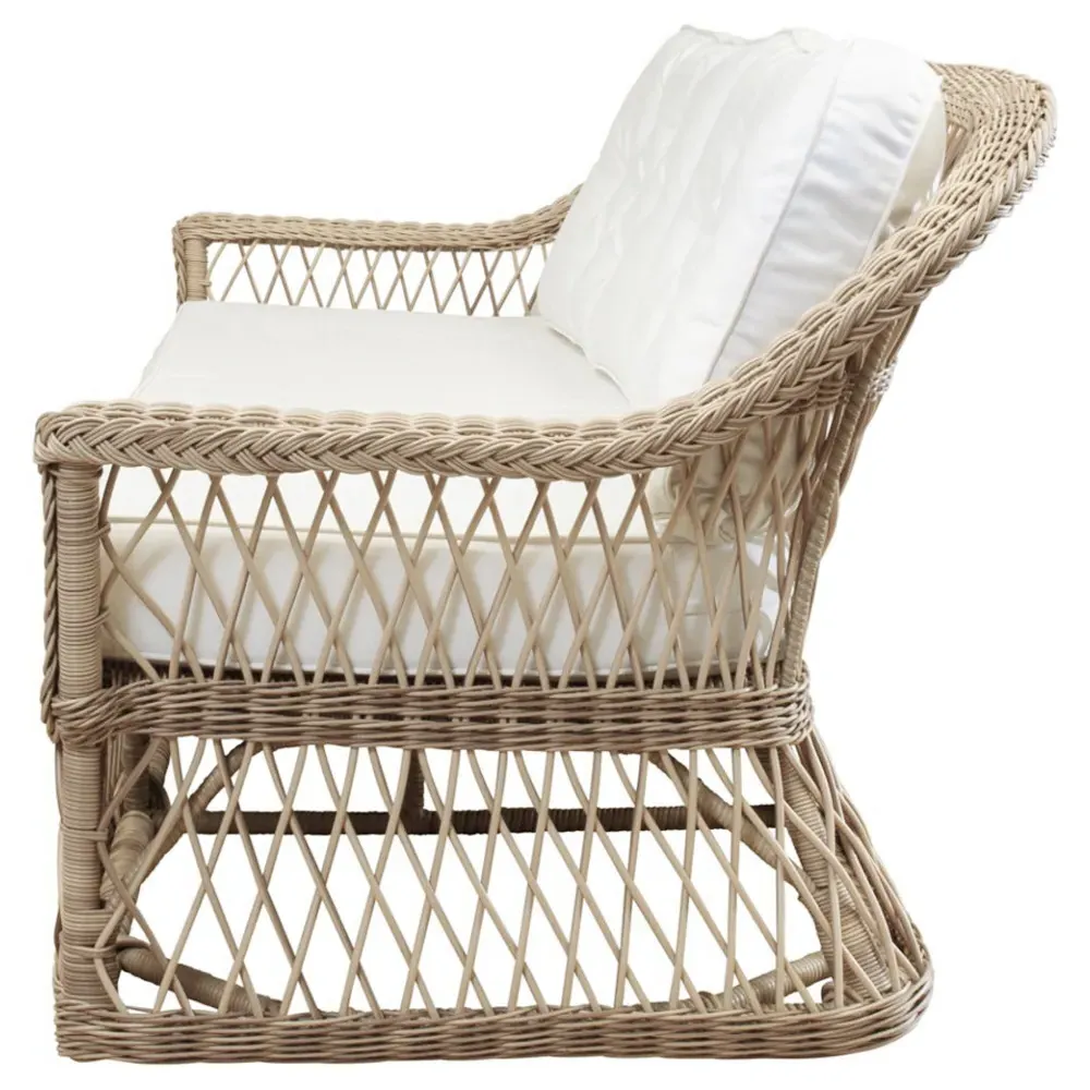 Rosie Woven Wicker Outdoor Sofa - White