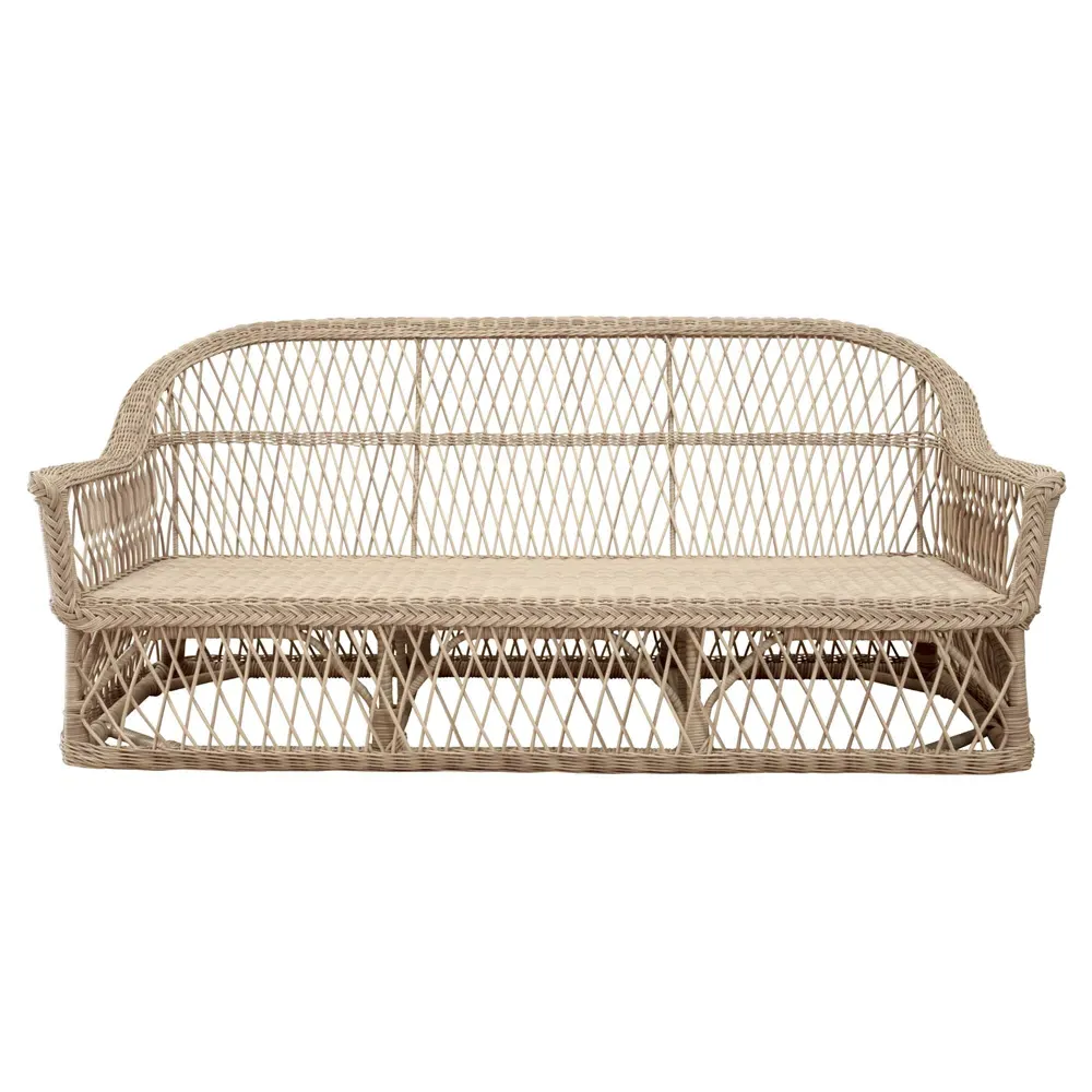 Rosie Woven Wicker Outdoor Sofa - White