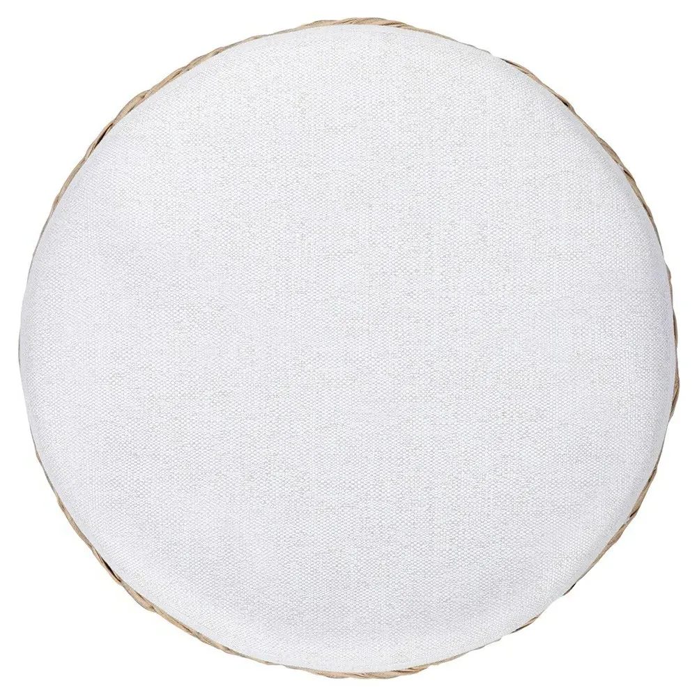 Rowan Alessi Linen Large Outdoor Ottoman - Brown, Polyethylene