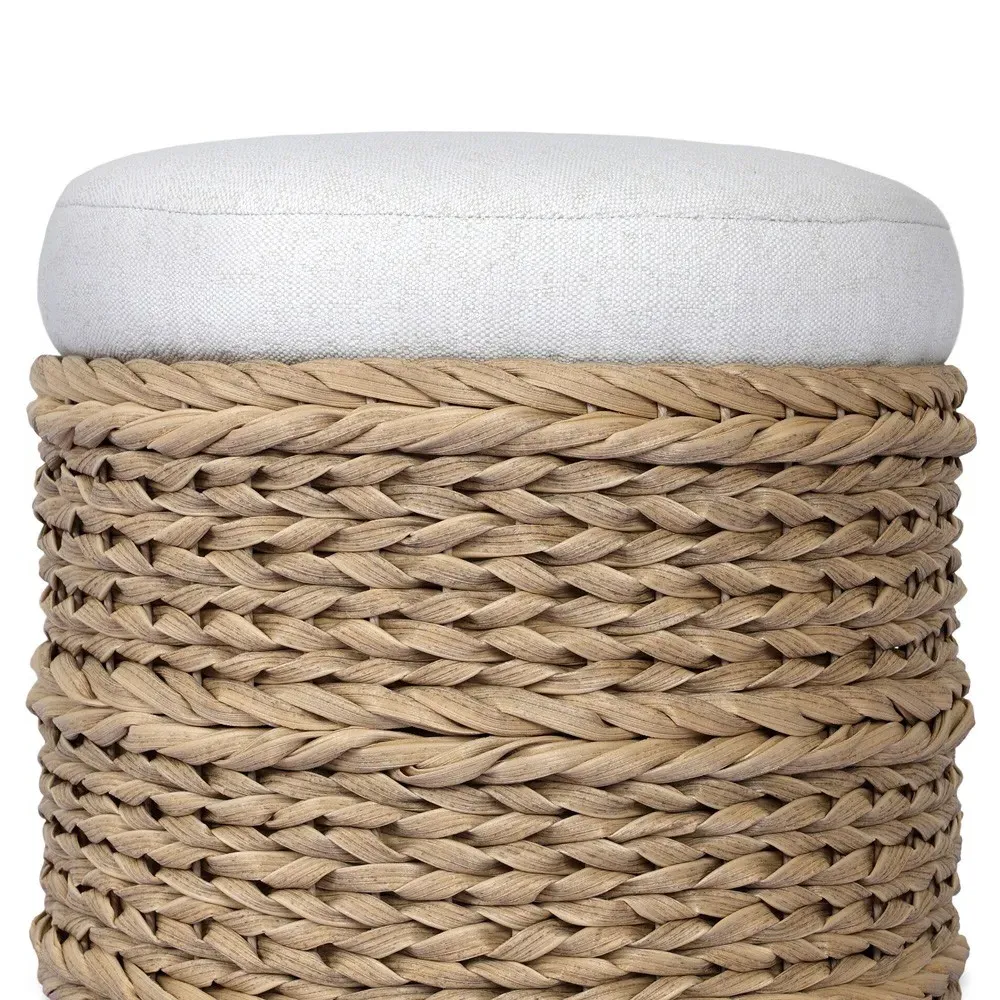 Rowan Alessi Linen Outdoor Ottoman - Brown, Polyethylene