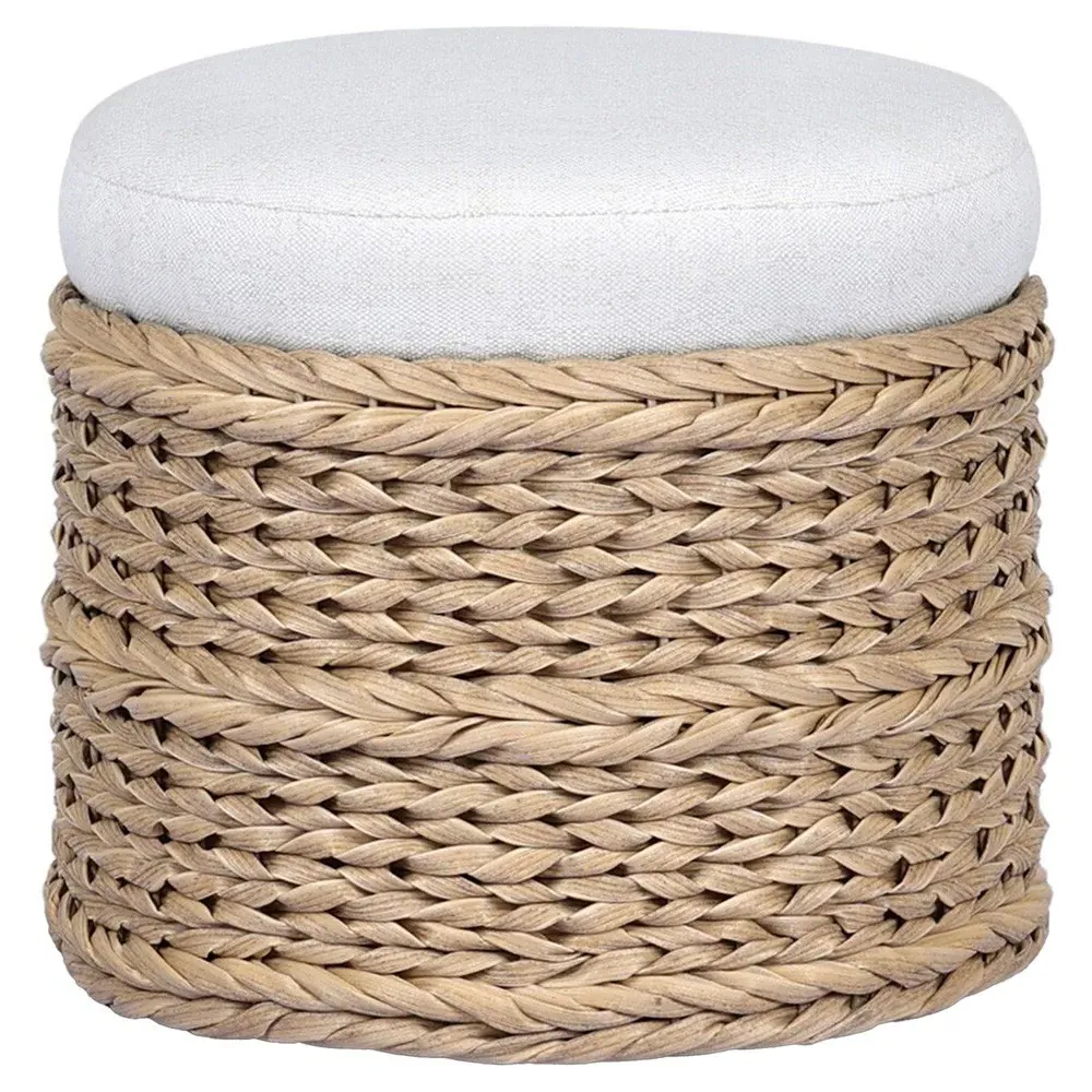 Rowan Alessi Linen Outdoor Ottoman - Brown, Polyethylene image