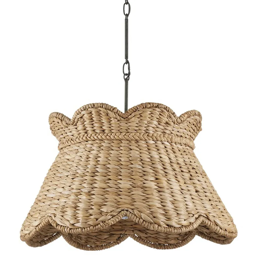 Rowan Large Woven Shade Pendant - Brown, Water Hyacinth