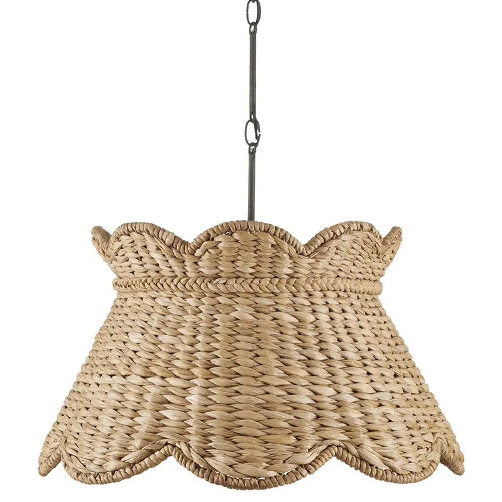 Rowan Large Woven Shade Pendant - Brown, Water Hyacinth