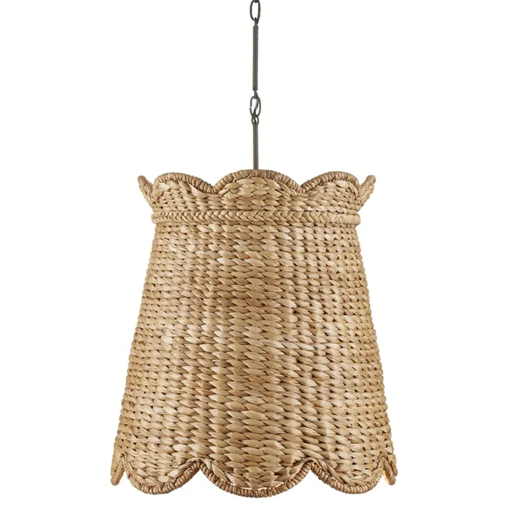 Rowan Medium Woven Shade Pendant - Brown, Water Hyacinth