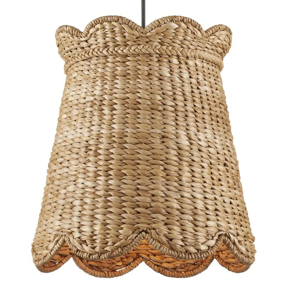 Rowan Medium Woven Shade Pendant - Brown, Water Hyacinth