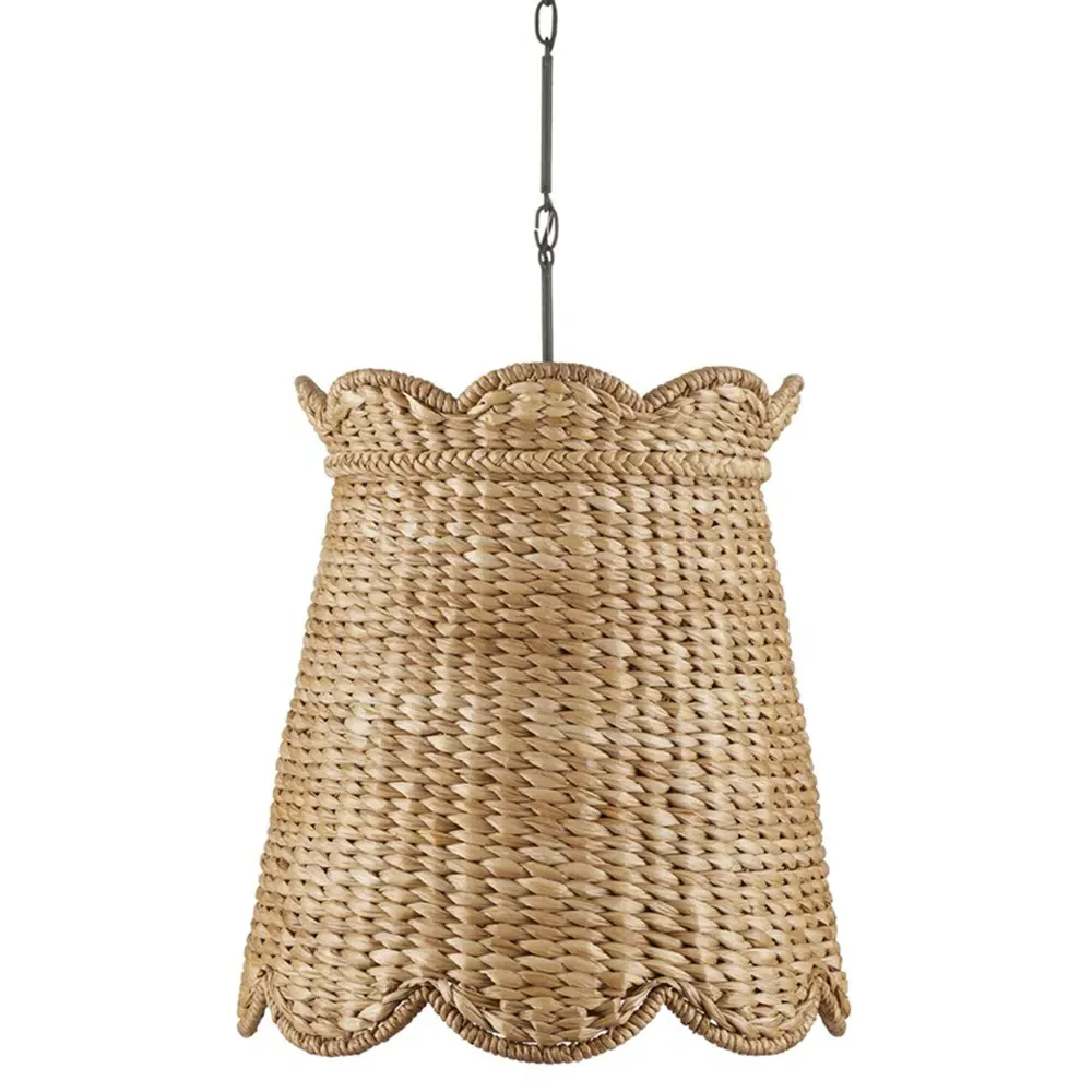 Rowan Medium Woven Shade Pendant - Brown, Water Hyacinth