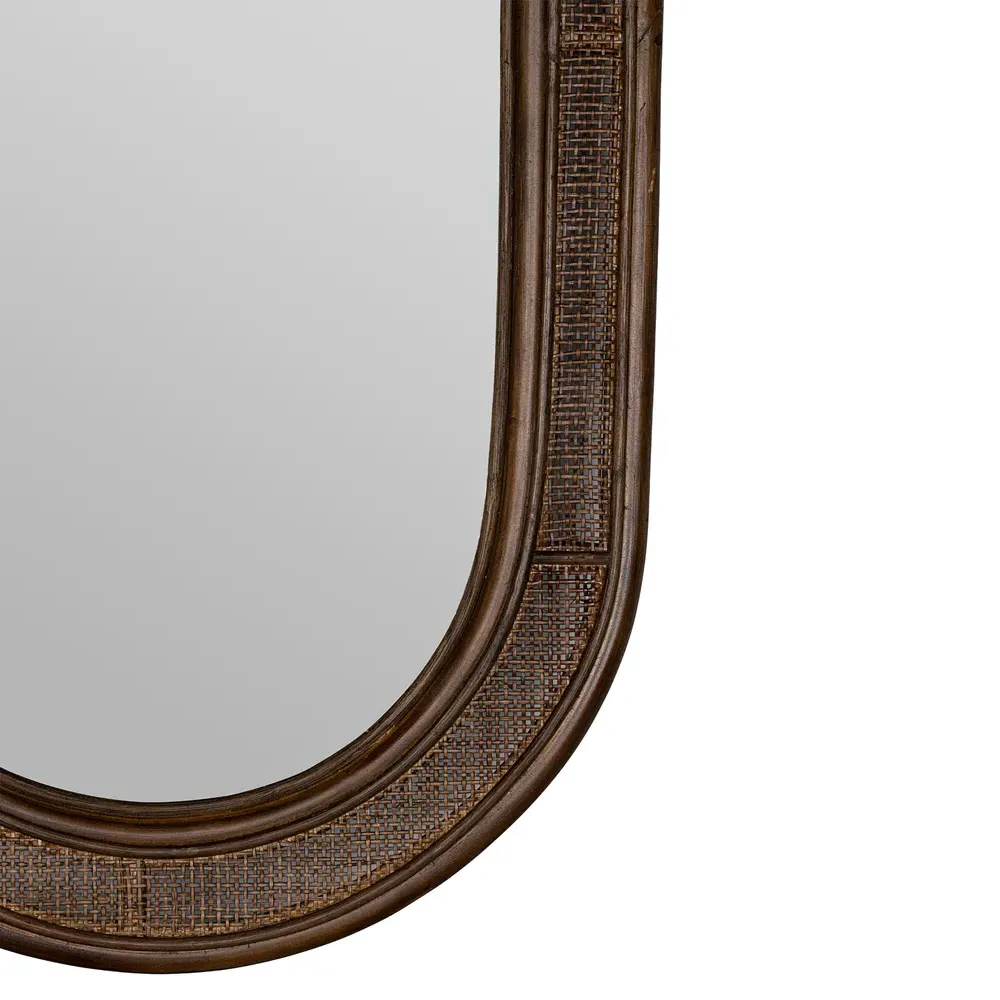 Rowan Oval Wall Mirror - Brown, Rattan