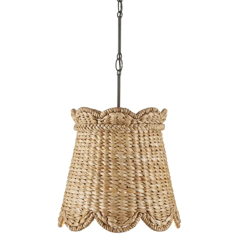 Rowan Small Woven Shade Pendant - Brown, Water Hyacinth