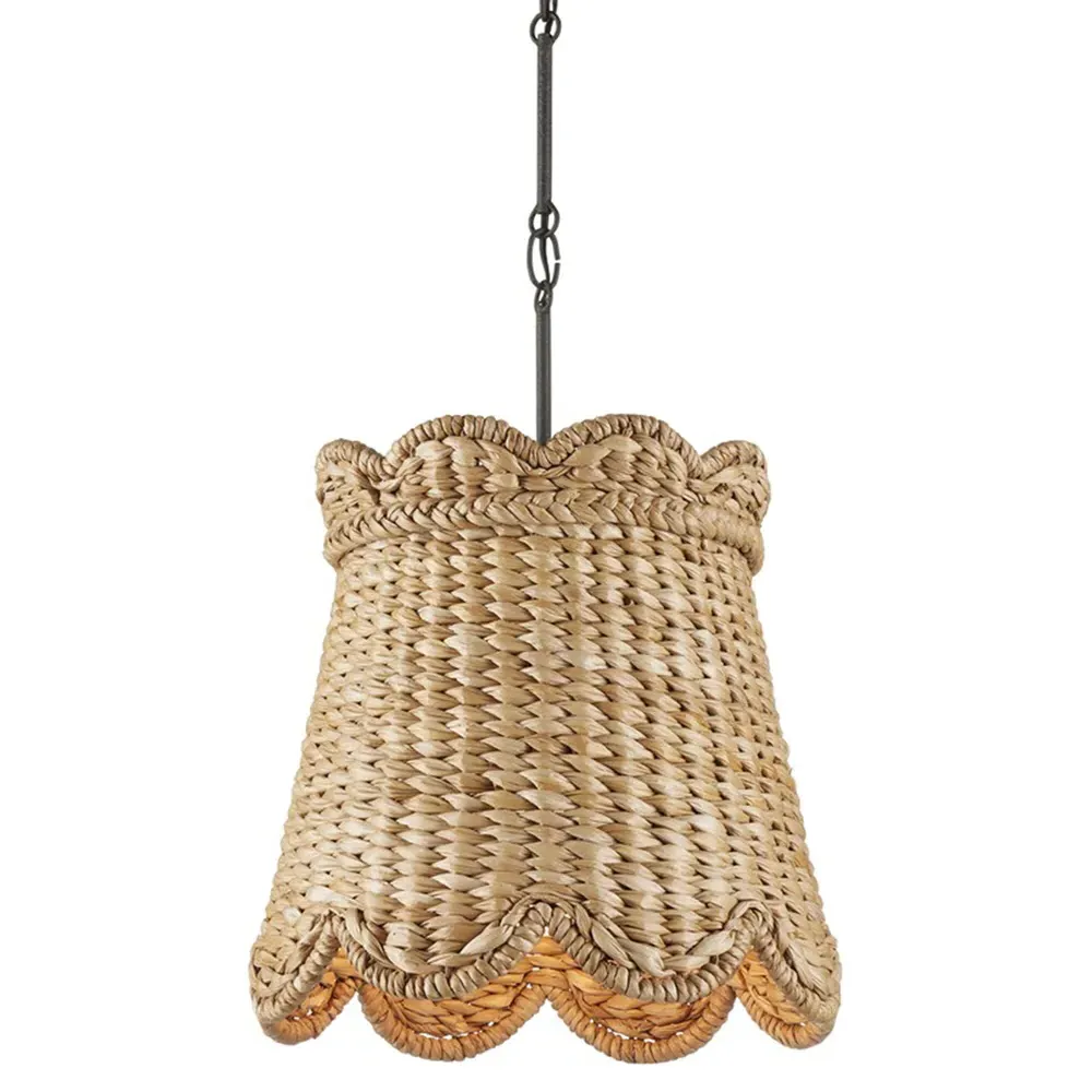 Rowan Small Woven Shade Pendant - Brown, Water Hyacinth