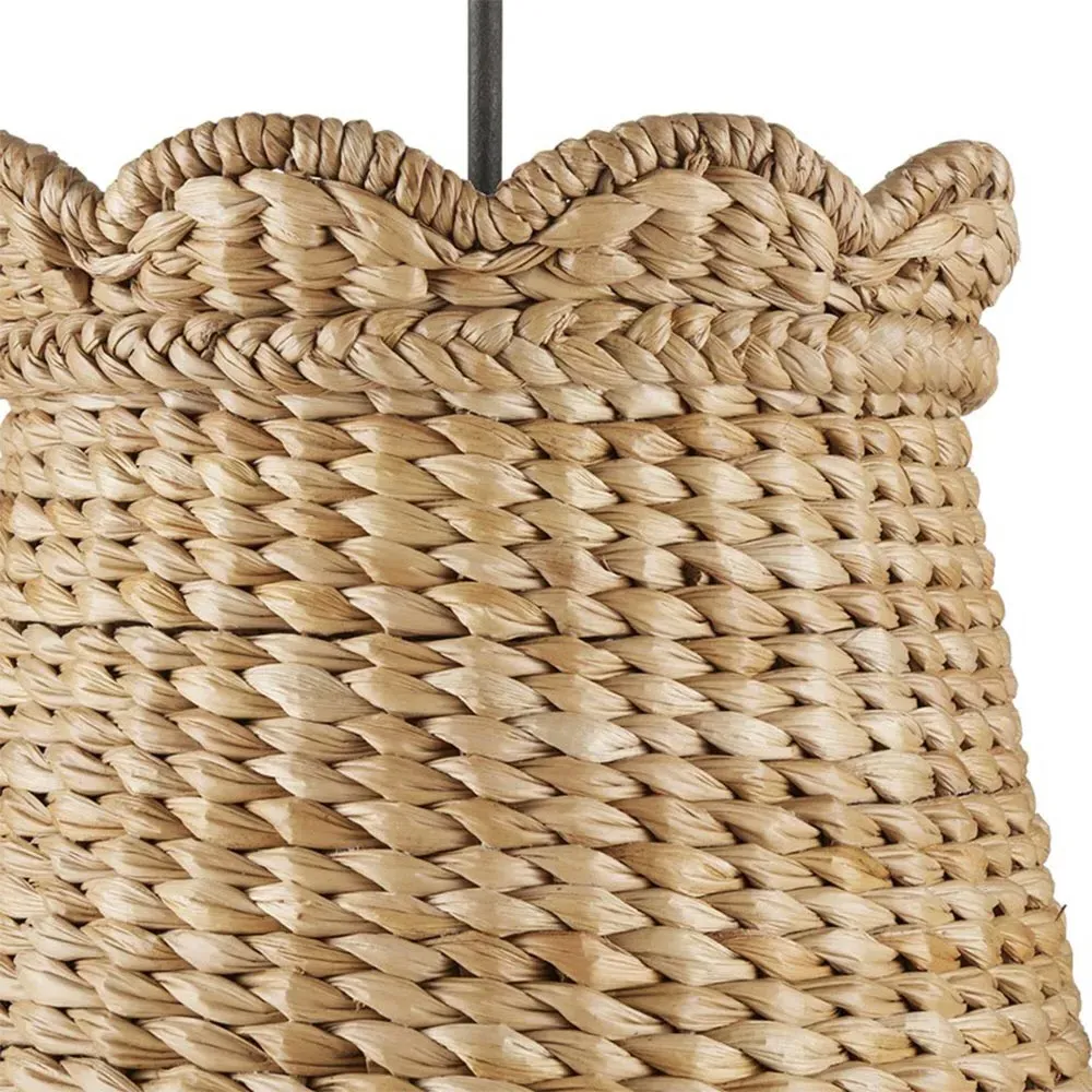 Rowan Small Woven Shade Pendant - Brown, Water Hyacinth