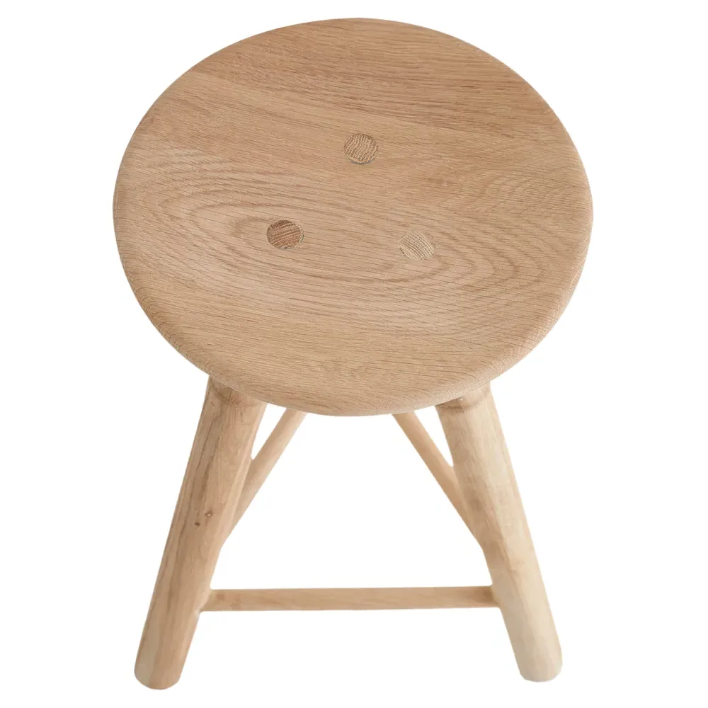 Rowel Backless Counter Stool - Brown, Oak Wood