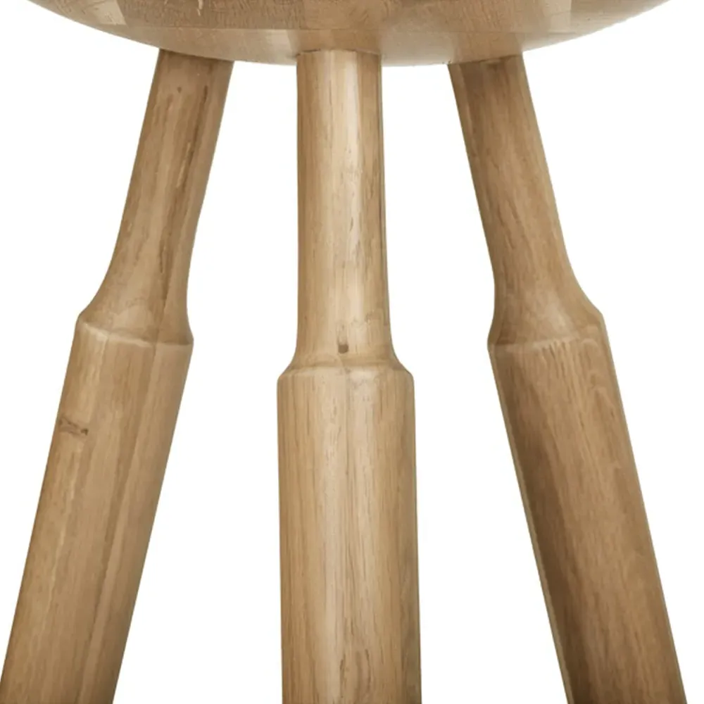 Rowel Backless Counter Stool - Brown, Oak Wood