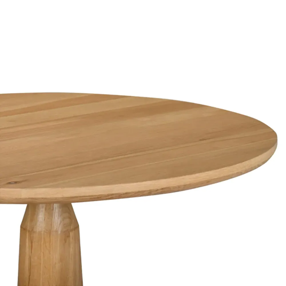 Rowel Round Dining Counter Table - Brown, Oak Wood