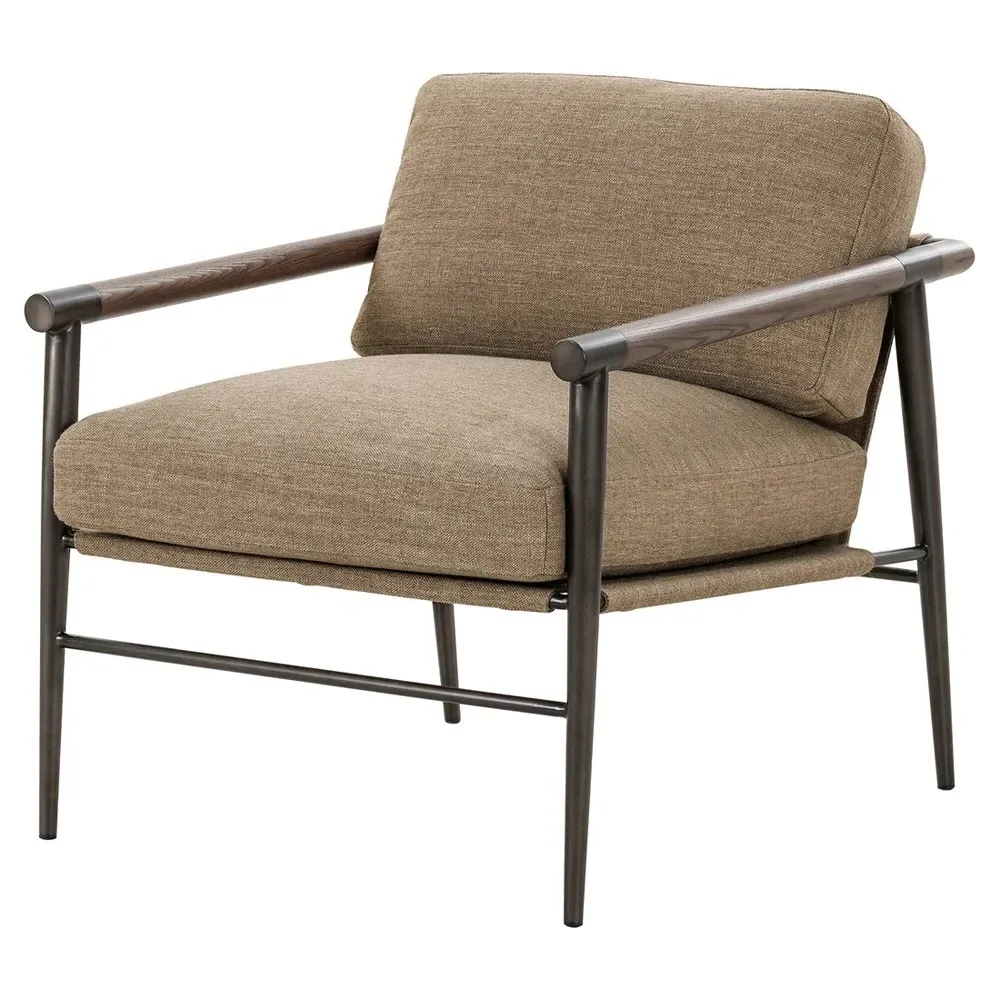 Rowen Mid Century Alcala Occasional Arm Chair - Fawn, Steel image