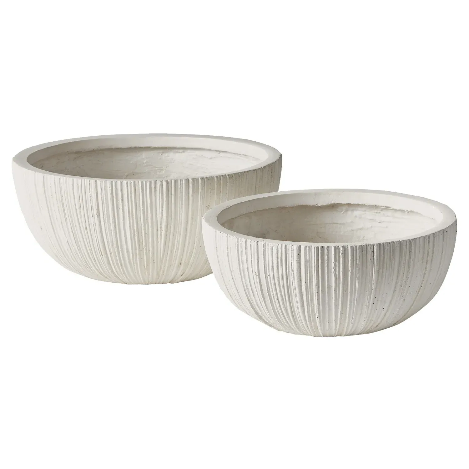 Rowena Bowl Outdoor Pot Planter Set of 2 - White image