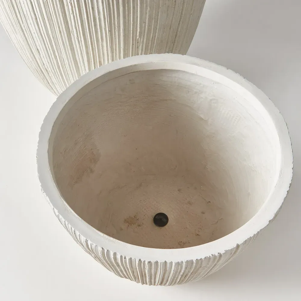 Rowena Tapered Outdoor Pot Planter Set of 2 - White