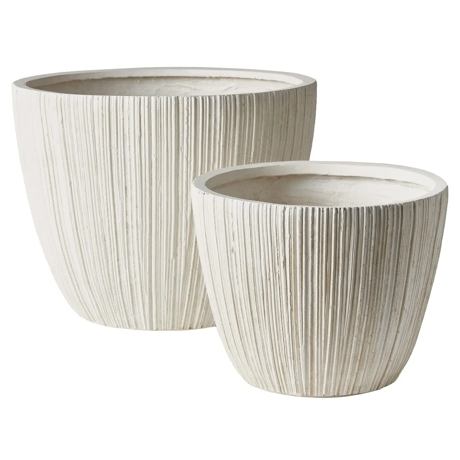 Rowena Tapered Outdoor Pot Planter Set of 2 - White