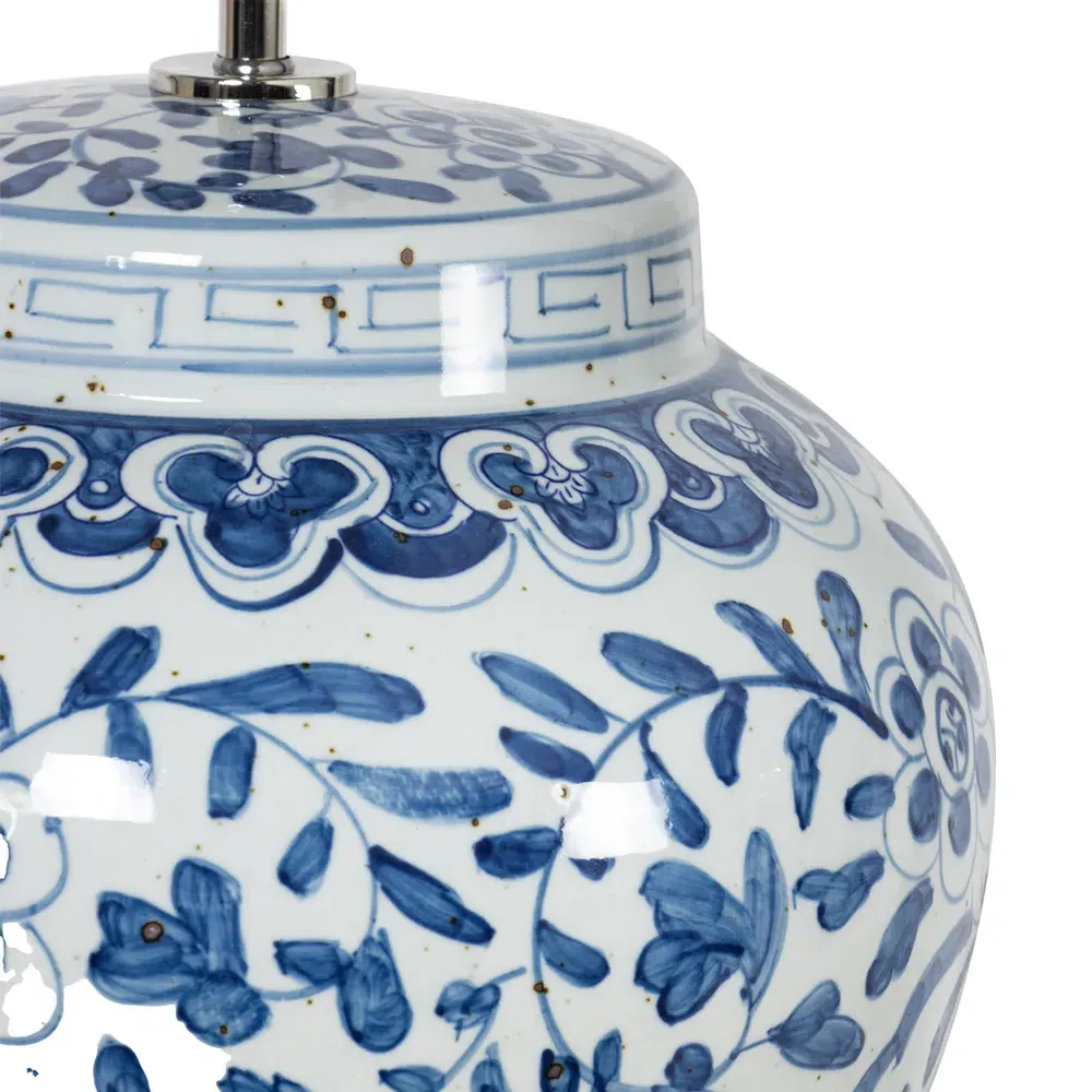 Royal French Bedside Table Lamp - Blue, Ceramic