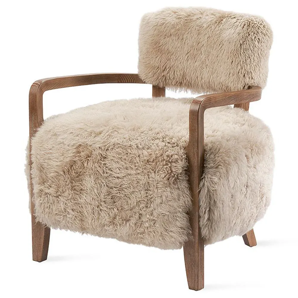Royce Occasional Chair - Taupe, Ash Wood