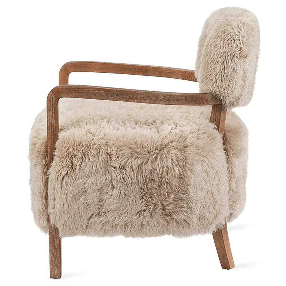 Royce Occasional Chair - Taupe, Ash Wood