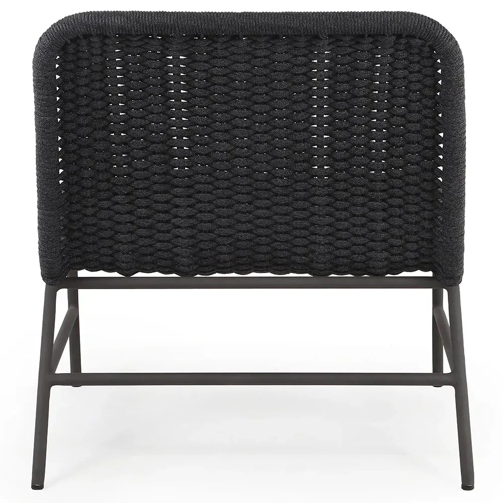 Ruben Outdoor Lounge Side Chair - Dark Grey, Rope