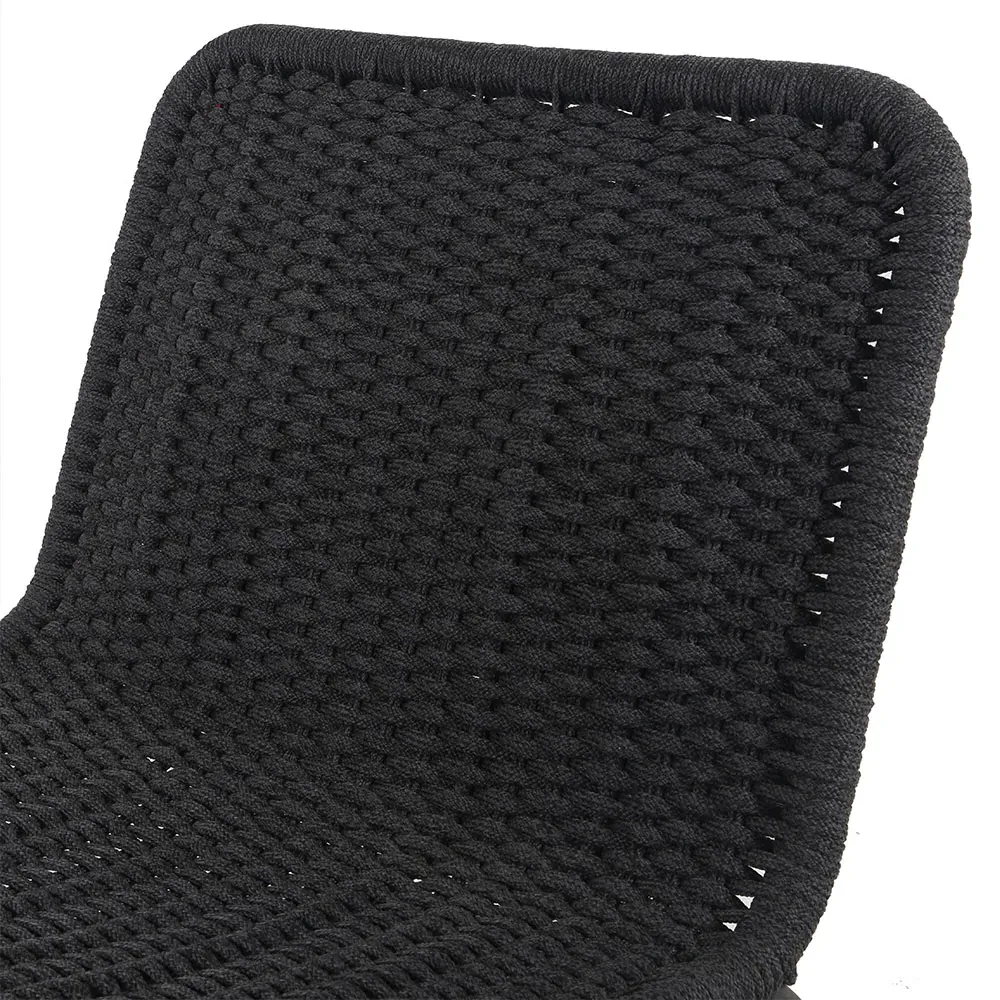 Ruben Outdoor Lounge Side Chair - Dark Grey, Rope