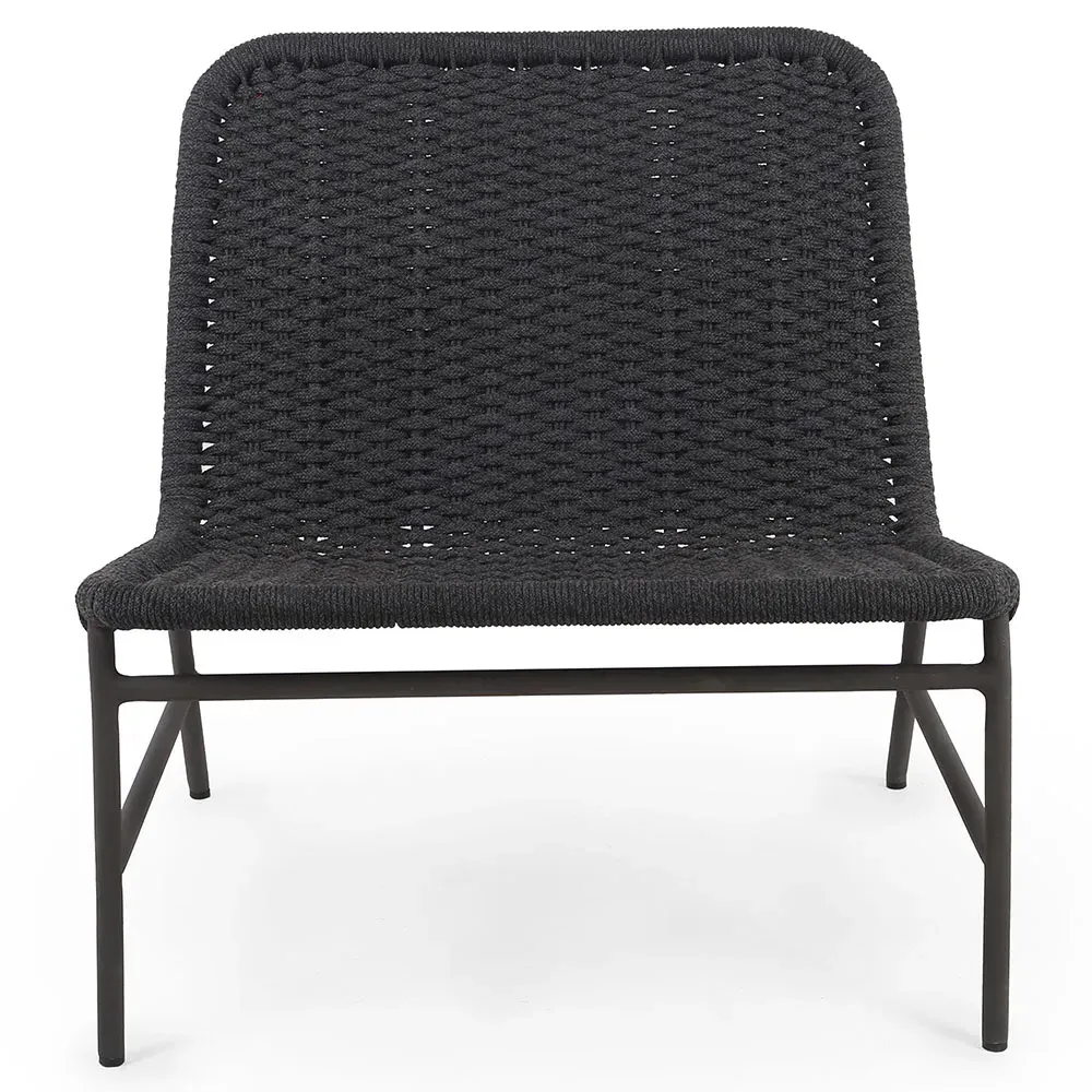 Ruben Outdoor Lounge Side Chair - Dark Grey, Rope image