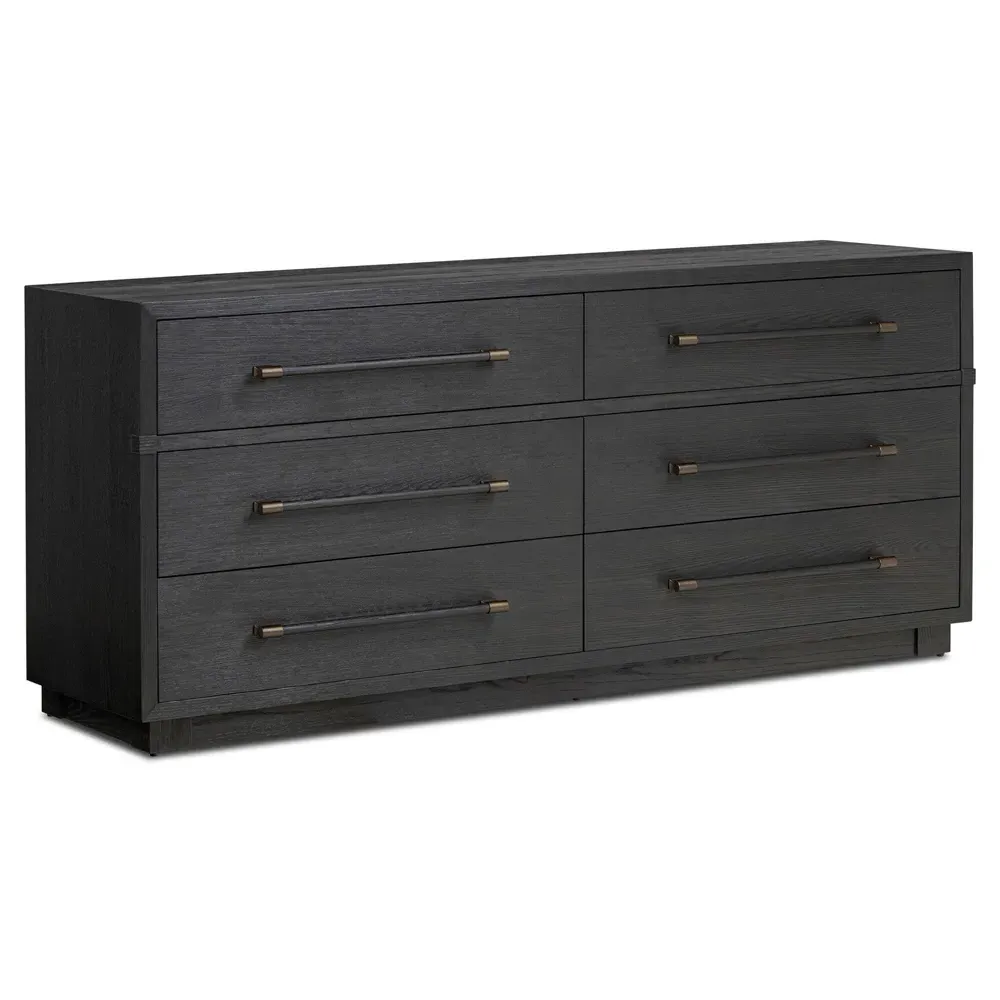 Rubielle Double Dresser - Black, Ash Wood
