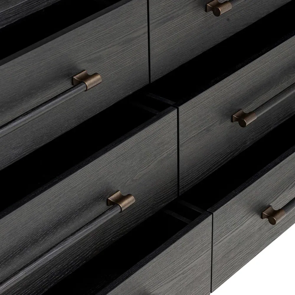 Rubielle Double Dresser - Black, Ash Wood