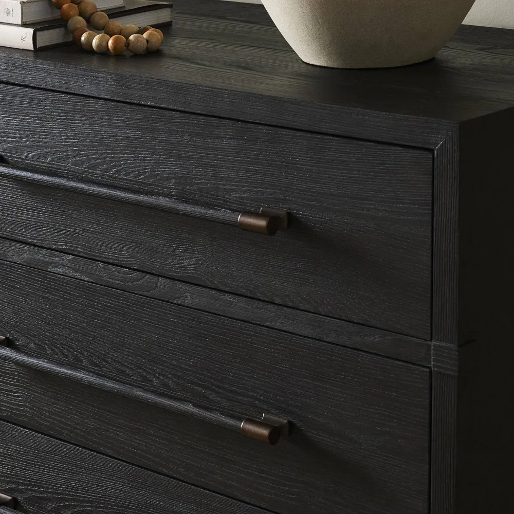 Rubielle Double Dresser - Black, Ash Wood