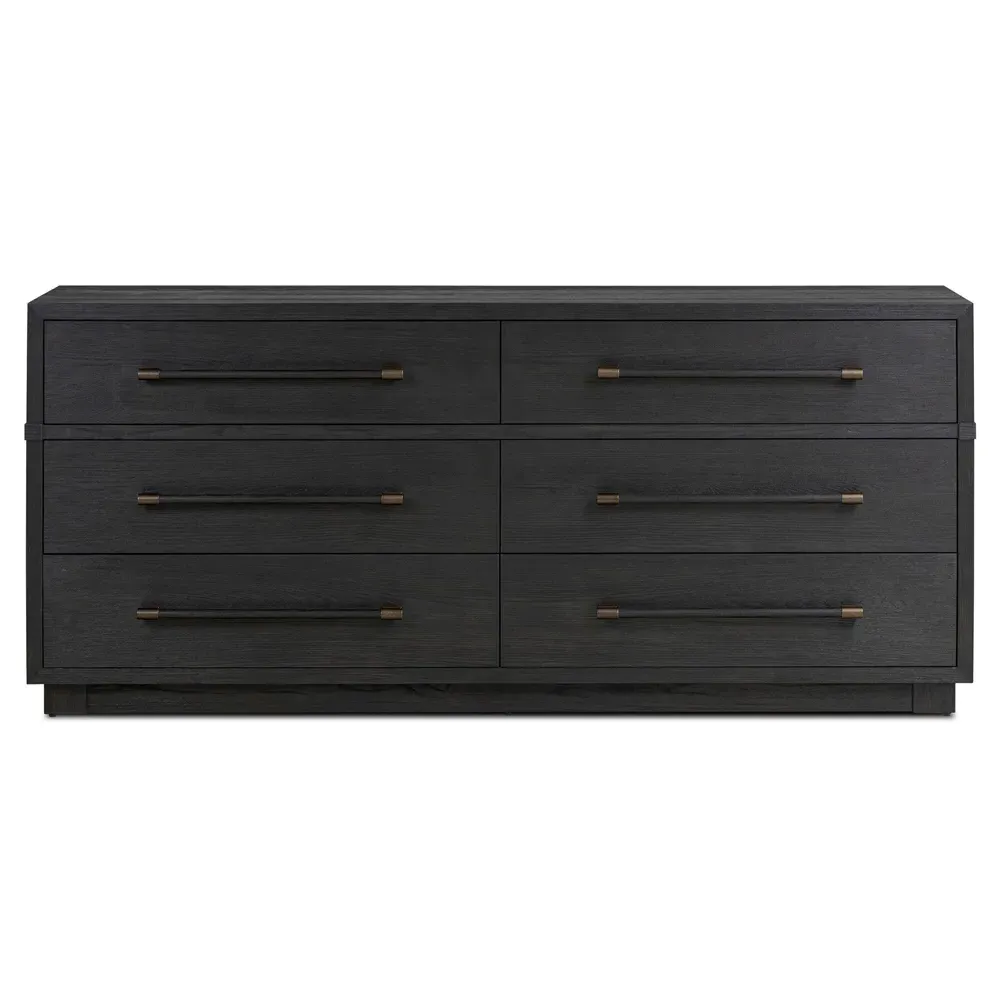 Rubielle Double Dresser - Black, Ash Wood