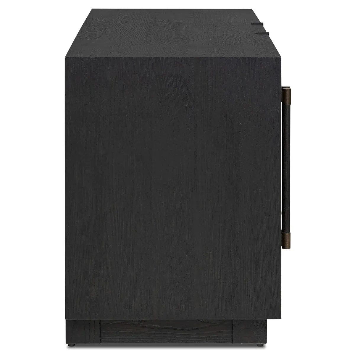 Rubielle Media Console - Black, Ash Wood