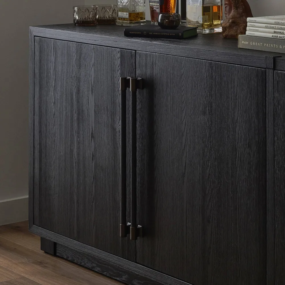 Rubielle Sideboard - Black, Ash Wood