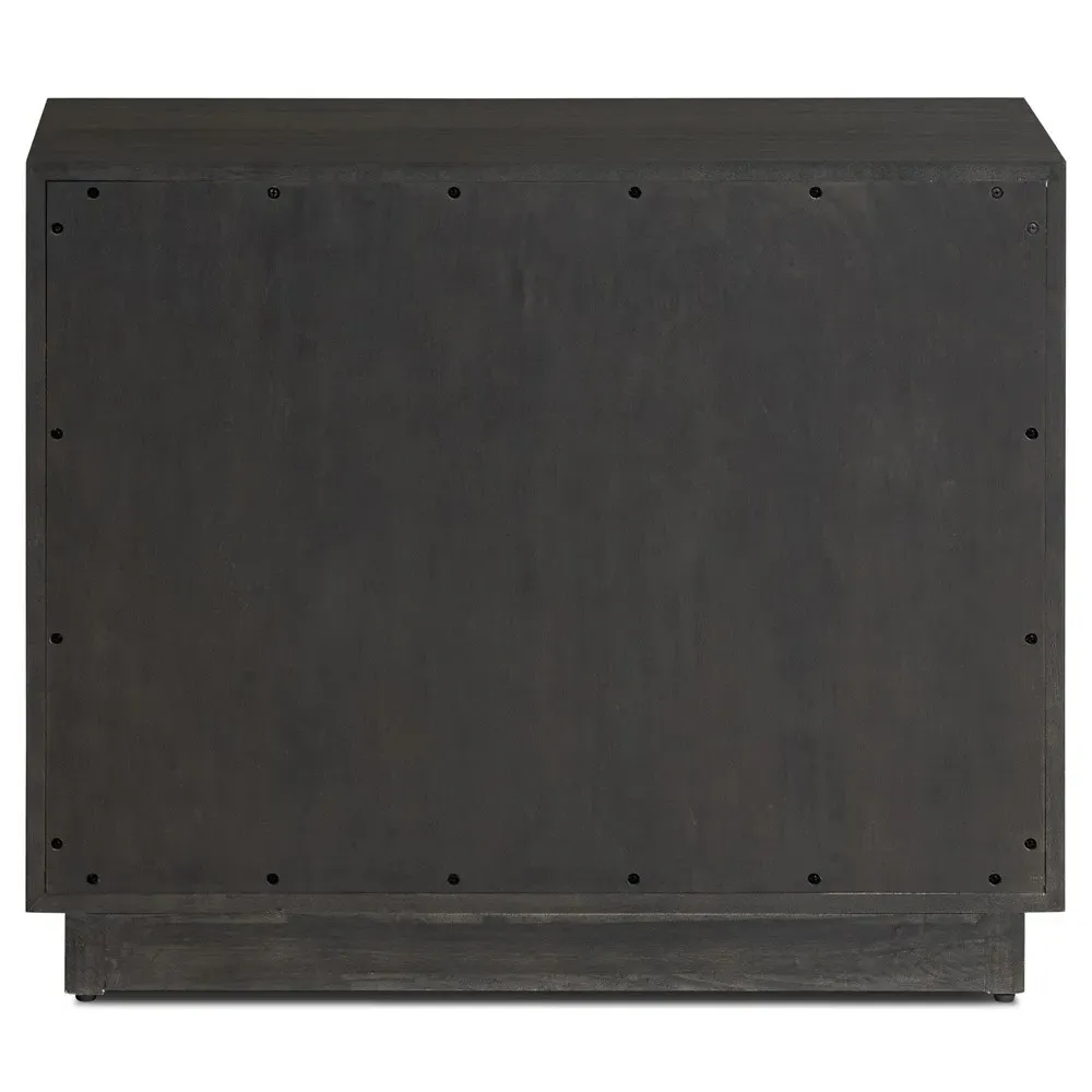 Rubielle Wide Nightstand - Black, Ash Wood