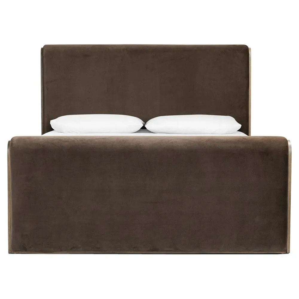 Ruby Queen Size Bed Frame - Brown, Velvet image