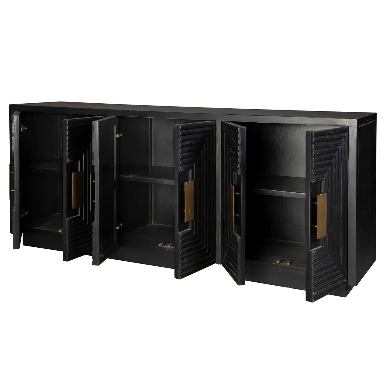 Ruby Reclaimed Wood Sideboard with Storage - Black