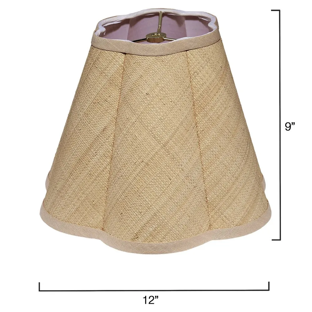 Rue Coastal Scalloped Lamp Shade - Natural, Raffia