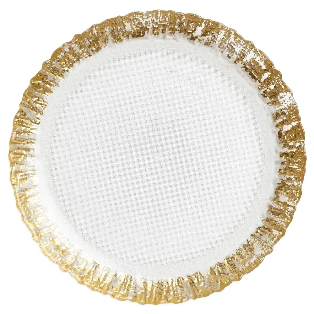 Rufolo Gold Glass Salad Plate - Clear image