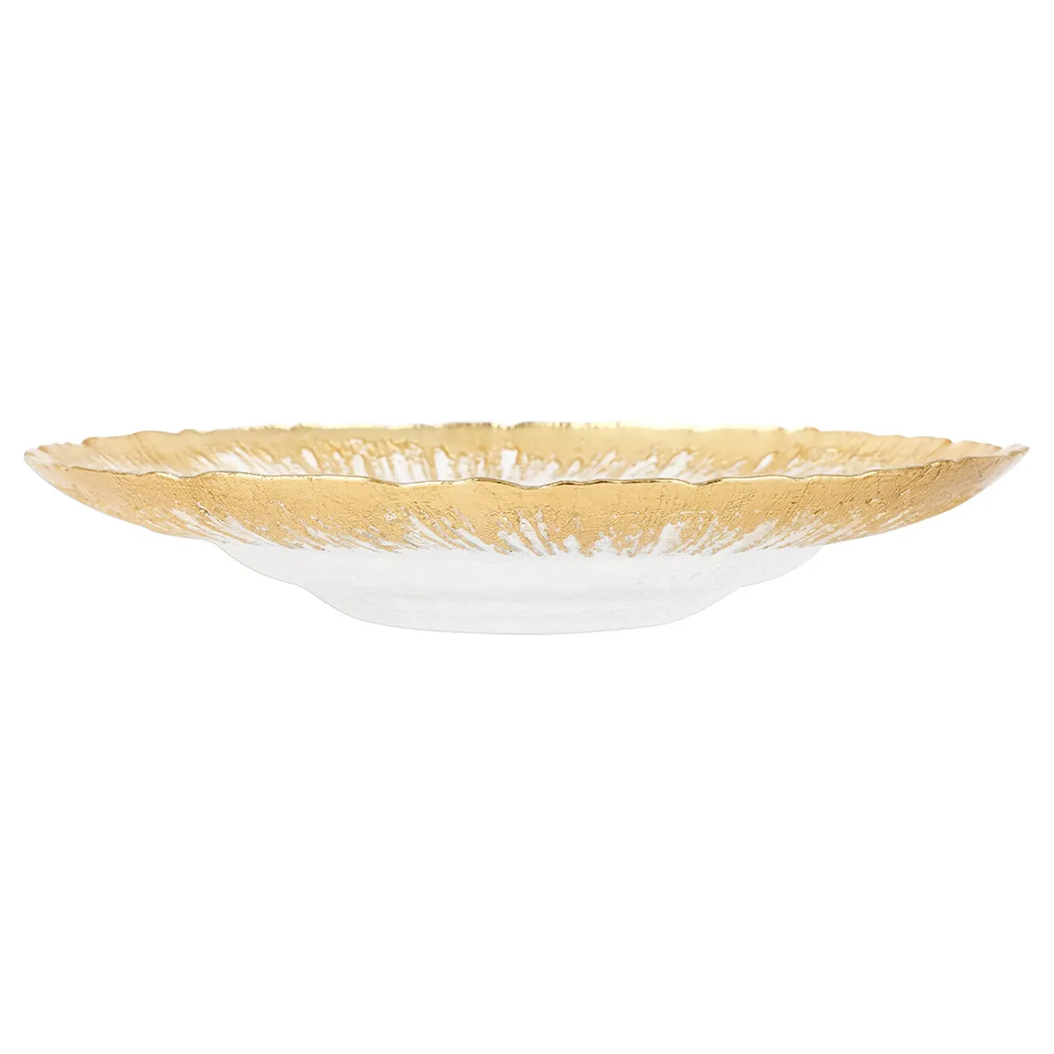 Rufolo Gold Glass Shallow Bowl - Gold