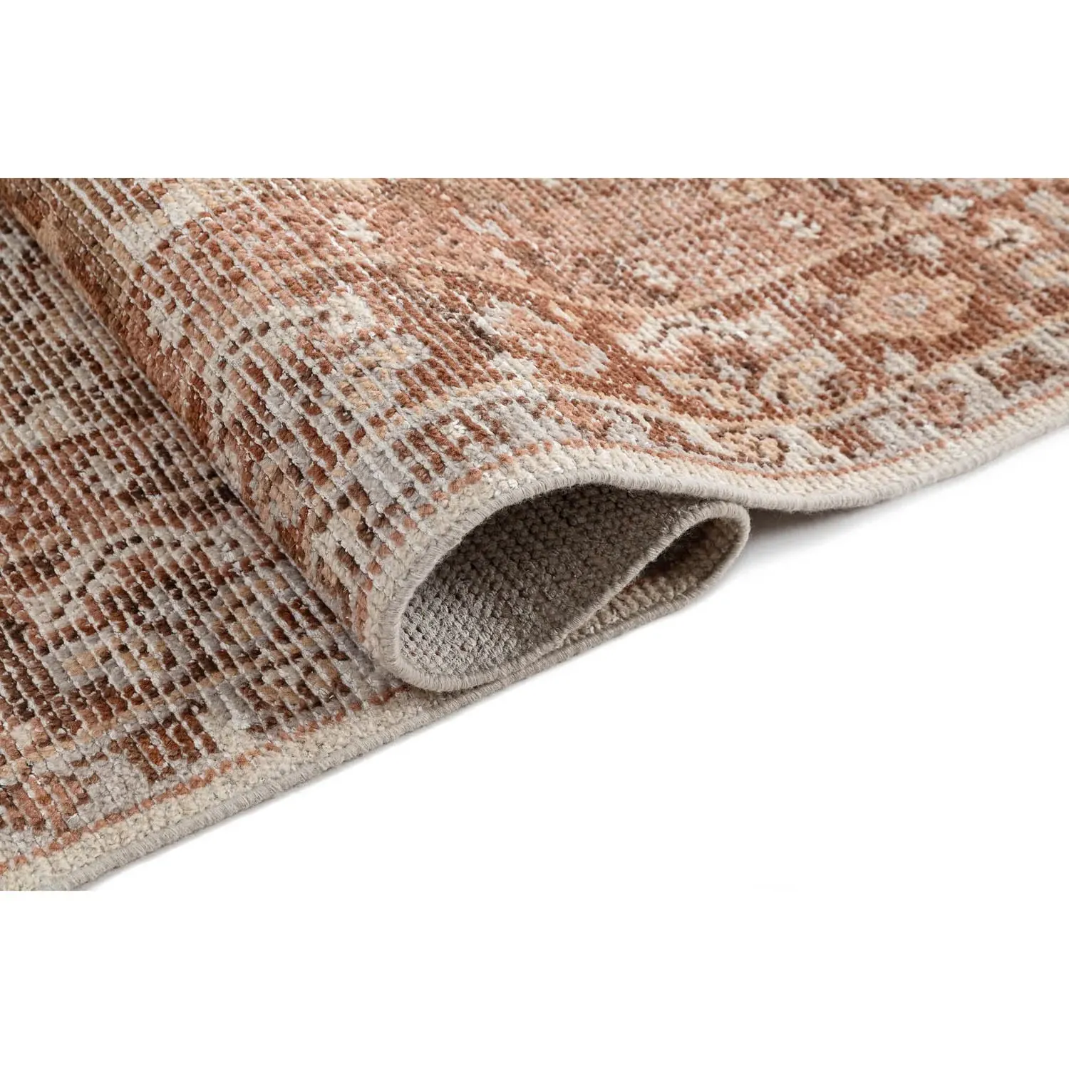 Rumi Oushak Patterned Hand Knotted Rug - Brown, Wool