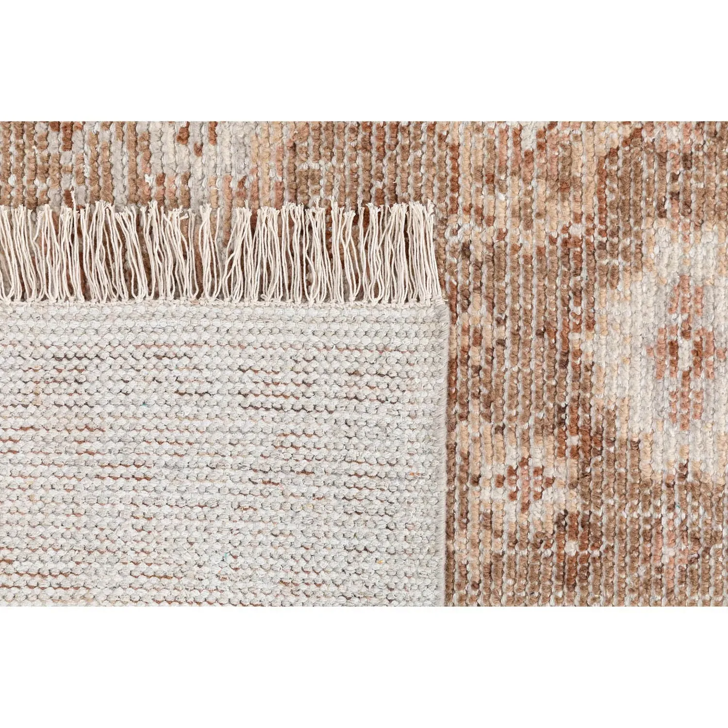 Rumi Oushak Patterned Hand Knotted Rug - Brown, Wool